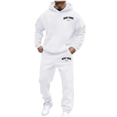 Imagem de Conjunto de roupas de corrida para homens, 2 peças de agasalho casual 