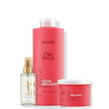 Imagem de Kit Wella Professionals - Shampoo 1L e Máscara 500ml Color Brilliance + Óleo Light 100ml Oil Reflections