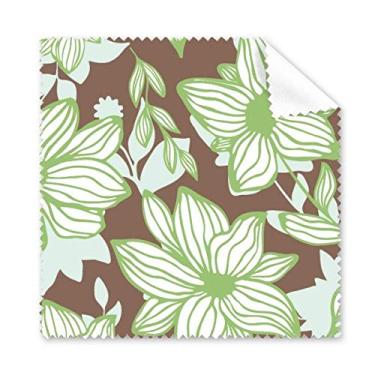 Imagem de Limpador de óculos de tela de telefone verde marrom flor planta pano de limpeza 5 peças