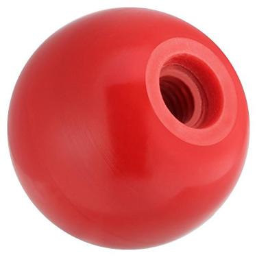 Imagem de SoarUp 10 peças de botões de controle roscados para operação de máquina alças de esfera, máquina de trator de torno universal puxador de bola redondo de plástico preto/vermelho cor (vermelho-AM8x25)