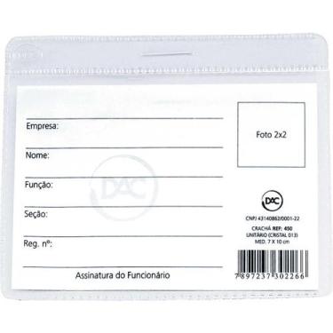 Imagem de Crachá sem Presilha Transparente 7X10CM (0,13) Pacote com 50 Unidades 