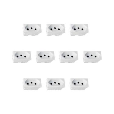 Imagem de Kit 10 Modulos Tomada 10A Branco Parafuso 615040 Plus Pial - Legrand