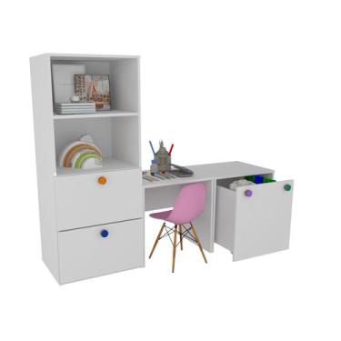 Imagem de Armário Montessoriano Gaveteiro + Mesa + Baú Rubi 100% Mdf + Eiffel Ro