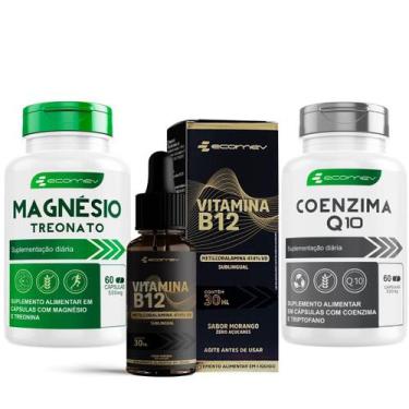 Imagem de Coenzima Q10  Magnesio Treonato  B12 Metilcobalamina Gotas Sublingual 