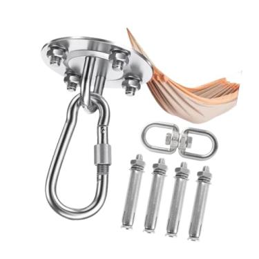 Imagem de IEUDNS Cabides de balanço Ganchos de rede resistentes com parafuso de aço inoxidável Kit de suspensão de rede Gancho de balanço para cadeira de