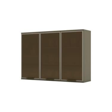 Imagem de Armário Aéreo 03 Portas Com Vidro 120 Cm Connect Henn Duna