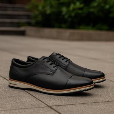 Imagem de Sapato Casual Oxford Masculino couro Legítimo de Luxo - Giolo, 41, Pre