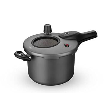 Imagem de MTA - Panela de Pressão com Visor de Vidro e Fechamento Externo em Alumínio com Antiaderente, Capacidade de 4,5L, nº 20, Cor Grafite, Linha Visor.