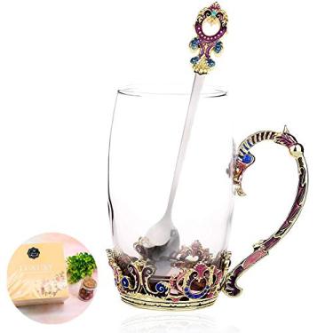 Imagem de Xícara de chá, presentes de dia das mães, xícaras de caneca de café, xícara de chá de vidro de cristal soprado à mão, ideias de presente de aniversário personalizadas exclusivas para mulheres avó mãe