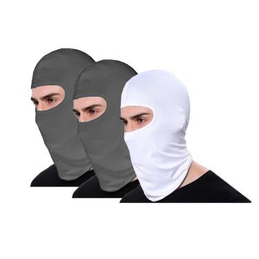Imagem de Kit 3 Balaclava Térmica Ninja Touca Motociclista Proteção Uv 50+ - Cinza - Unico - Homem-Masculino