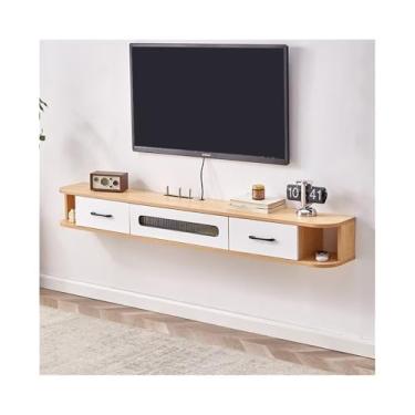 Imagem de CFGH6FDF Suporte flutuante para TV com suporte de TV flutuante com armazenamento para sala de estar, console de mídia, suporte de parede, centro de entretenimento, unidade de parede (natural)