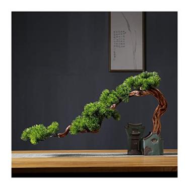 Imagem de Bonsai de plantas artificiais de mesa, pinheiro, enfeite de planta em vaso, simulação de mesa, decoração de sala de estar, decoração falsa (A)