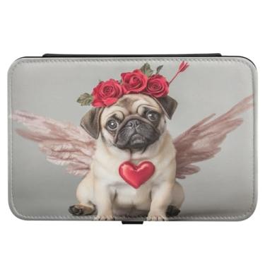 Imagem de Burbuja Caixa de joias de viagem para cães Cupido dos Namorados, presente para mulheres e meninas, estojo de joias portátil de couro PU organizador para brincos, anéis, colares e pulseiras