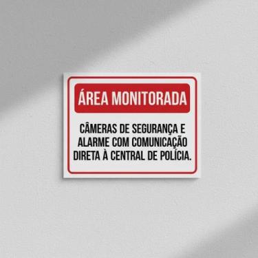 Imagem de Placa Acm Área Monitorada Câmerassegurança E Alarme 18X23 - Sinalizo