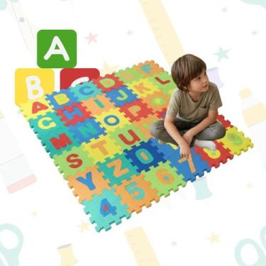 Imagem de Tapete Infantil Bebê Seguro Lavável EVA 36 Peças Educativo Alfabeto Le