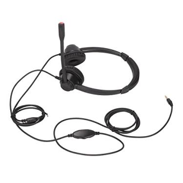 Imagem de Fone de ouvido comercial de 3,5 mm, controle de volume Fone de ouvido de atendimento ao cliente Microfone preto com cancelamento de ruído Plug and play H390D-3,5VA Profissional para telemarketing