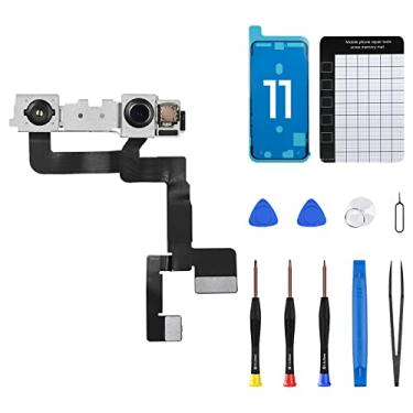 Imagem de DGSCSMY Kit de reparo de substituição de câmera frontal para iPhone 11 12MP 6,1 polegadas, iPhone11 OEM Módulo de lente estruturada receptor de luz transmissor conector substitui ferramentas de reparo