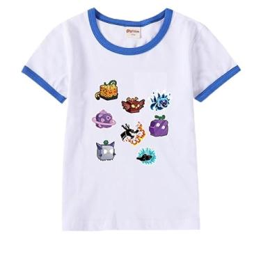 Imagem de Blox Fruits Kids Summer Camiseta de manga curta algodão para bebês meninos moda camisetas para meninas meninas roupas para adolescentes camisas chlid, B8, 14-15 Years