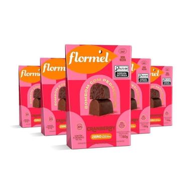Imagem de Kit Pouch Flormel Bombom ao Leite c/ Cranberry Zero Açúcar 60G c/ 5 Unidades-Unissex