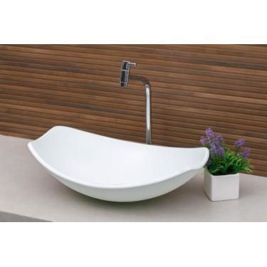 Imagem de Kit Banheiro Cuba Pia Chanfrada + Torneira e Válvula Cromada - Lopazzi