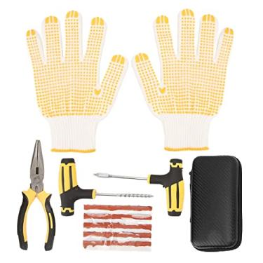 Imagem de Kit de Reparo de Pneus Sem Câmara de Ar, Alicates, Tiras Adesivas, Ferramentas Em Forma de T, Luvas, Caixa de Armazenamento, Kit de Reparo de Pneus de Carro de Borracha de Metal