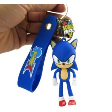 Imagem de Chaveiro Sonic Azul Personagem Desenho Chave Carro Bolsa Mochila Prese