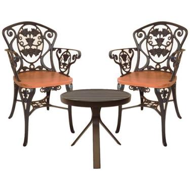 Imagem de Kit 2 Cadeiras Poltronas Malbec Recepção Jardim Varanda + Mesinha - No