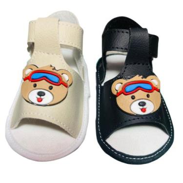 Imagem de Kit 2 Pares Sandálias Urso Para Bebê Menino - Baby's Shoes, Preto, Beg