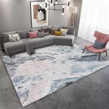 Imagem de Tapete estilo lavagem a tinta para decoração de sala de estar, mesas de centro para casa, sofá, tapetes duráveis e laváveis para quarto (200 x 300 cm/sem fiapos - 12)