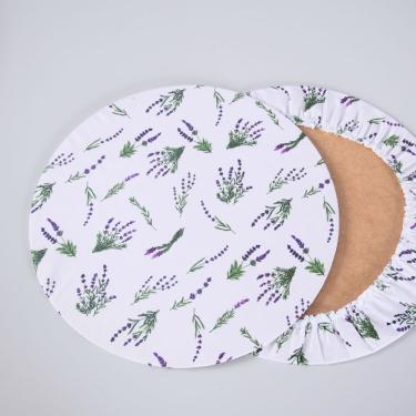 Imagem de Sousplat Estampado Allegra 2 Peças Capa E Base Mdf 35cm Diâmetro 100% Poliéster - Lavanda
