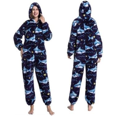 Imagem de Pijama De Lã Falso Outono Inverno Flanela Quente Mulheres Conjuntos De Pijamas Grosso De Veludo Coral Manga Comprida Pijamas, Penguin, M156-165cm