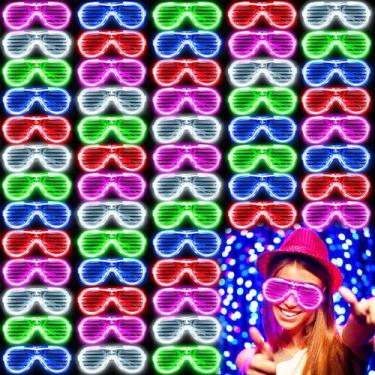 Imagem de Pacote de 100 óculos Glow in The Dark Laxdacee com iluminação LED