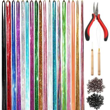 Imagem de Kit de enfeites de cabelo NIACONN 18 cores 3900 fios para mulheres