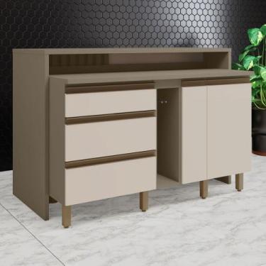 Imagem de Bancada de Cozinha Kit Ilha Gourmet Condi Connect 2 Portas 3 Gavetas R