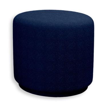 Imagem de Puff Orgânico Beatriz Boucle Elegante Luxuoso Redondo - 7 Decor Azul Marinho