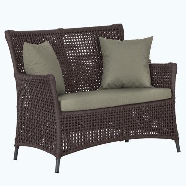 Imagem de 1 Sofá área Externa Igapó Alumínio Preta Corda Náutica E8 Marrom