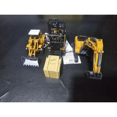 Imagem de Kit Máquinas Construção Miniatura Escavadeira Retroescavadeira Rolo Compressor Brinquedo Veículo Construção Infantil 1:70 Plástico Metal (Kit Pá, Empilhadeira, Escavadeira)