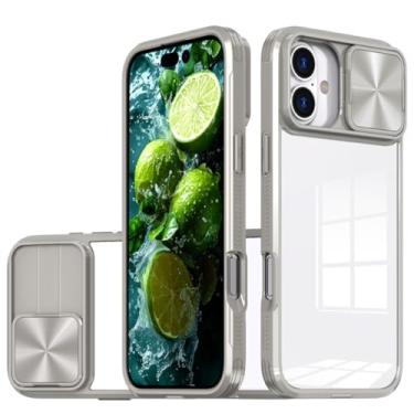 Imagem de Capa de acrílico transparente à prova de choque com suporte para câmera Candy Slide para iPhone 16 15 14 7 8 Plus 13 12 11 Pro Max X Xr Xs Max 5g (para iPhone 12/1)