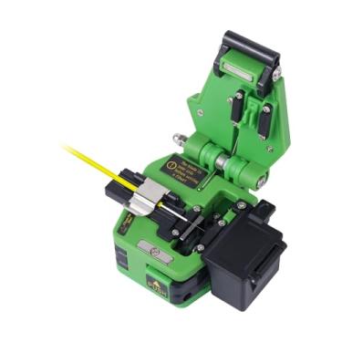 Imagem de Cutelo de fibra óptica, ferramenta de emenda de alta precisão FTTH com caixa de coleta de fibra de resíduos, lâmina de aço de tungstênio de 16 posições para corte de cabos, verde