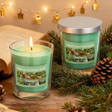 Imagem de Conelist 2 frascos perfumados de abeto Bayberry, frasco de vidro com mistura de cera de abelha perfumada para Natal e coleção de férias, 255 g