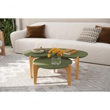 Imagem de Conj. Mesas De Centro Verde Floresta Freijó Lukaliam