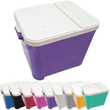 Imagem de Container de Ração 15kg com Pá Dosadora – Porta Ração para Cães e Gatos, Tampa Hermética(Roxo)