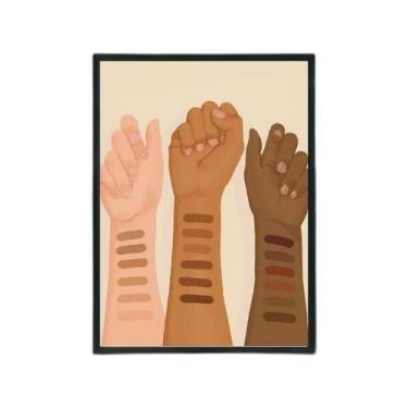 Imagem de Quadro Stop Racism 45X34Cm - Com Vidro Moldura Preta - Quadros On-Line