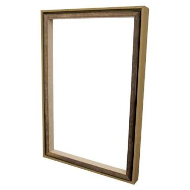 Imagem de Moldura Canaleta Flutuante para Telas Decorativas 4,5cm 15x21cm c/ cha