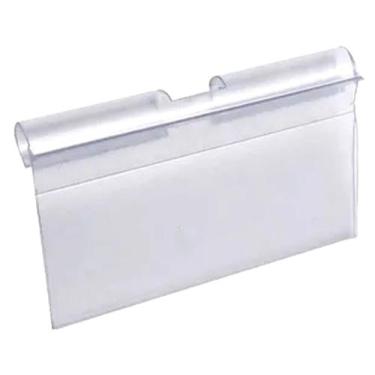 Imagem de Porta Etiqueta de Preço em PVC Cristal Transparente 7,5 x 5,5 cm - 30 