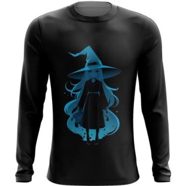 Imagem de Camiseta Manga Longa Bruxa Halloween Azul Festa 7 - Kasubeck Store®, I