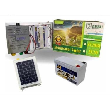 Imagem de Cerca Elétrica Solar Zebu 0,31J Gado Bateria Moura 7Ah Alcance 2100m