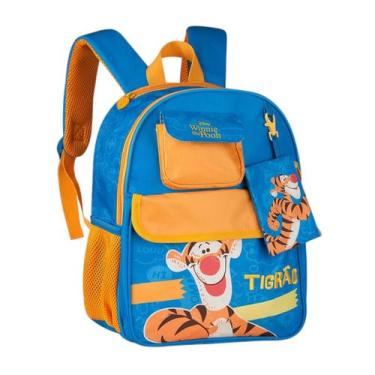 Imagem de Mochila Tigrão Clio Infantil Costas Meninos - DISNEY, Azul, Laranja, U