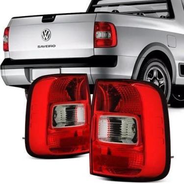 Imagem de Par Lanterna Traseira Saveiro G5 G6 Bicolor 2010 2011 2012 2013 2014 2