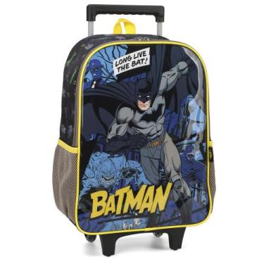 Imagem de Mochila De Rodinhas Infantil Escolar Batman Quadrinhos DC, Preto